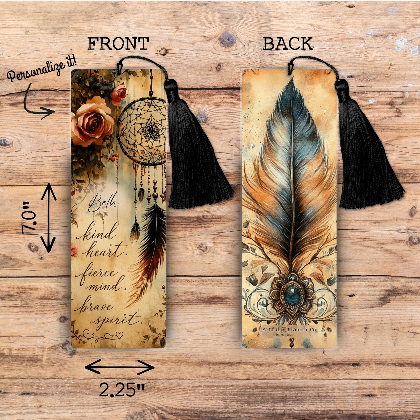 Brave Spirit Personalized Bookmark