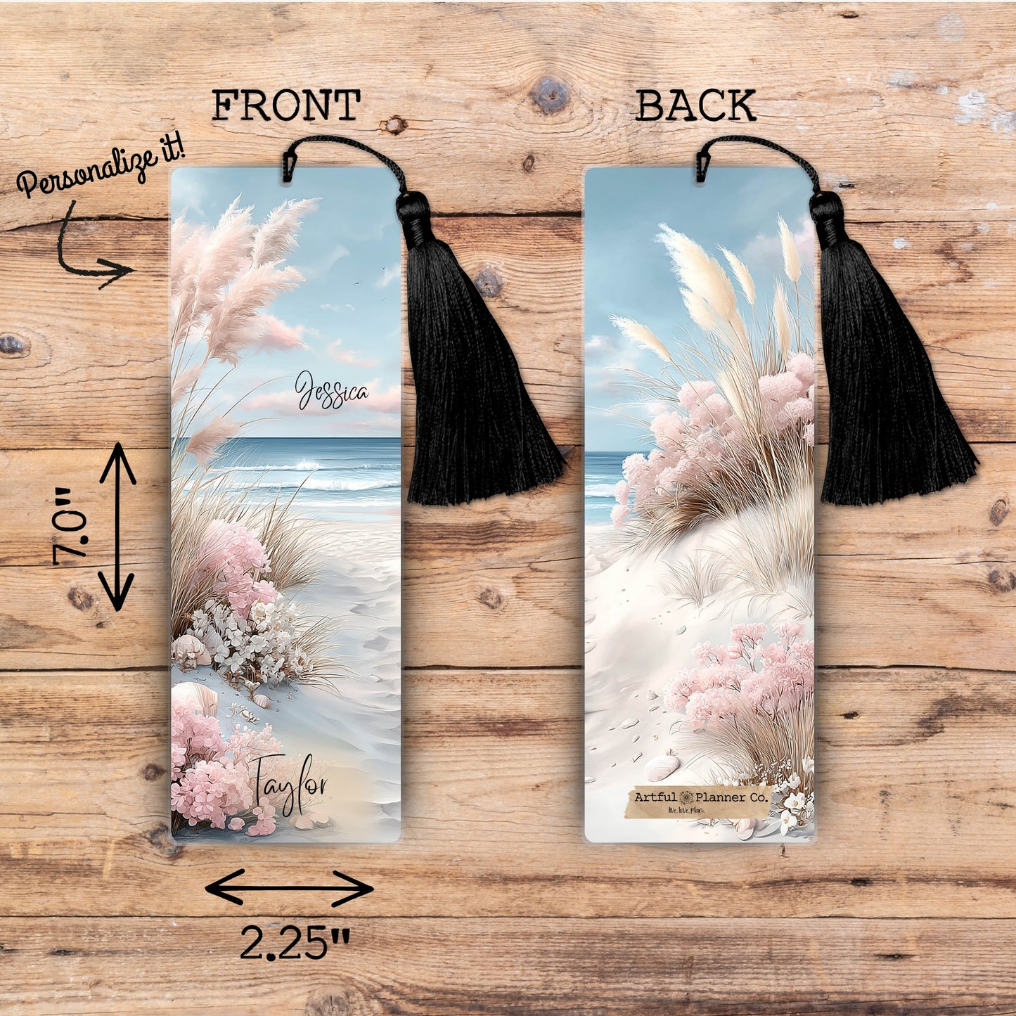 Dreamy Beach Personalized Bookmark