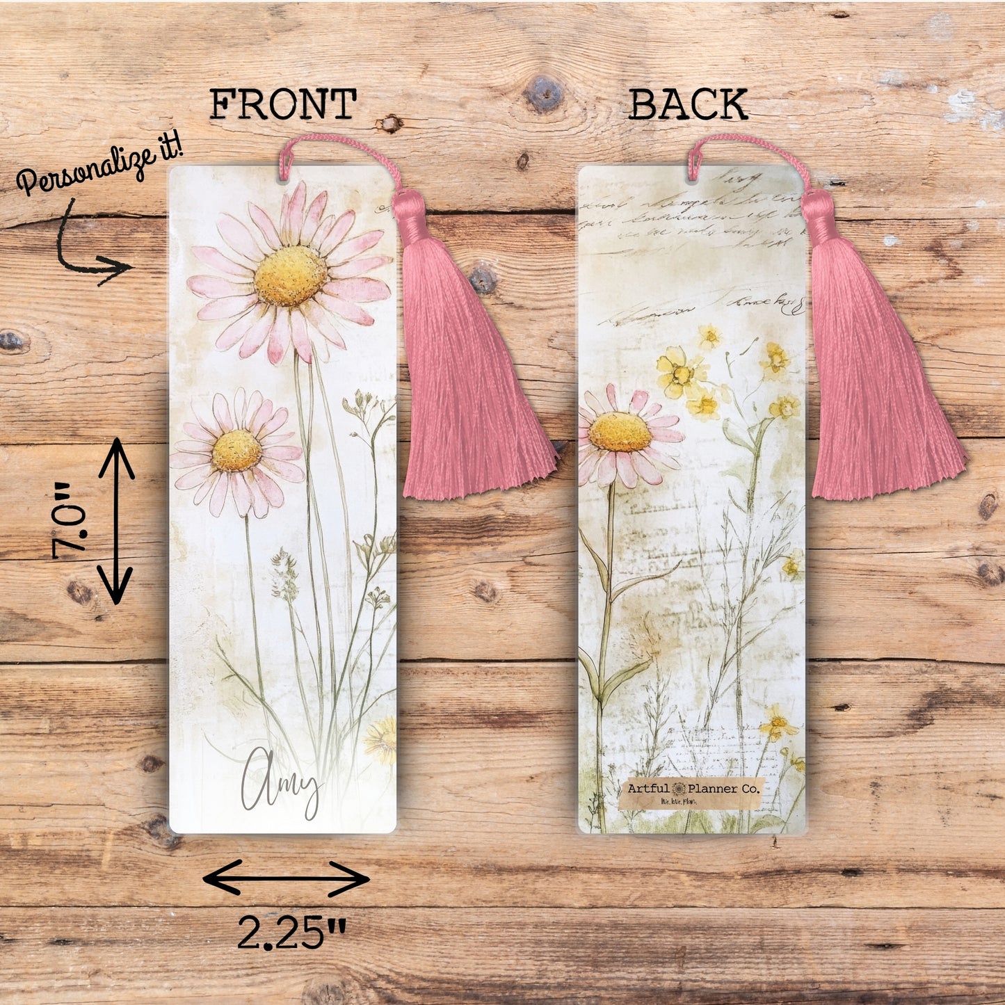 Gentle Daisies Personalized Bookmark