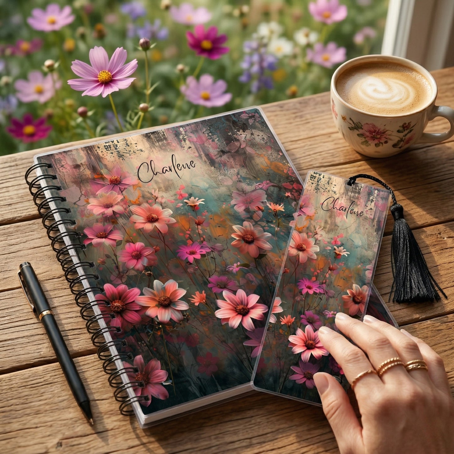 Nightfall Blossoms Personalized Bookmark