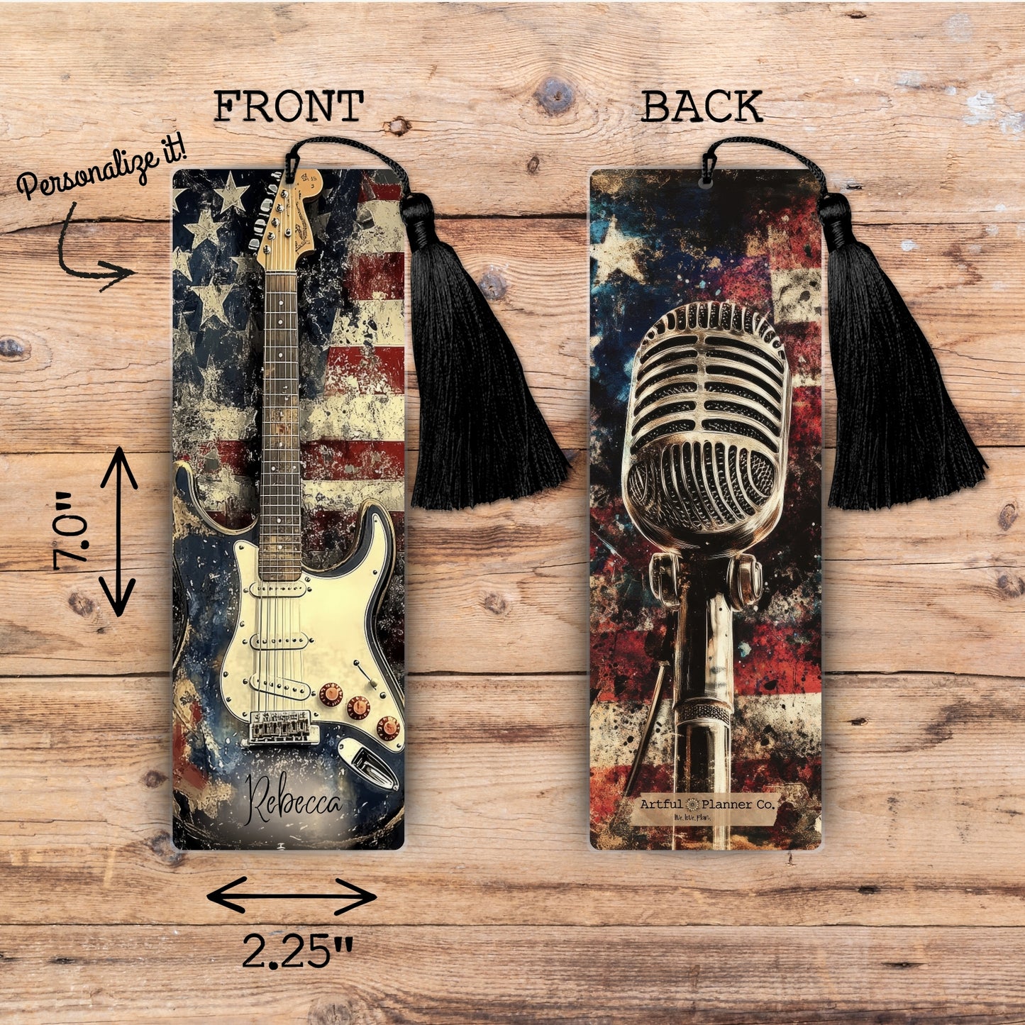 Rock'n Rollin USA Personalized Bookmark