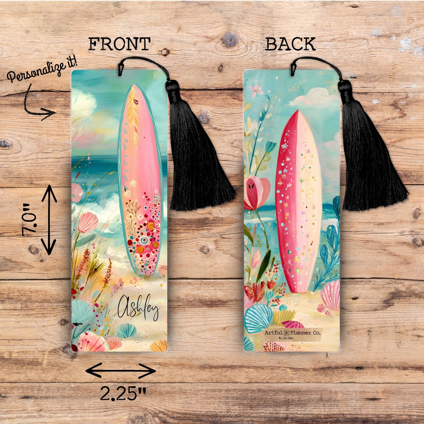 Surfside Wildflowers Personalized Bookmark