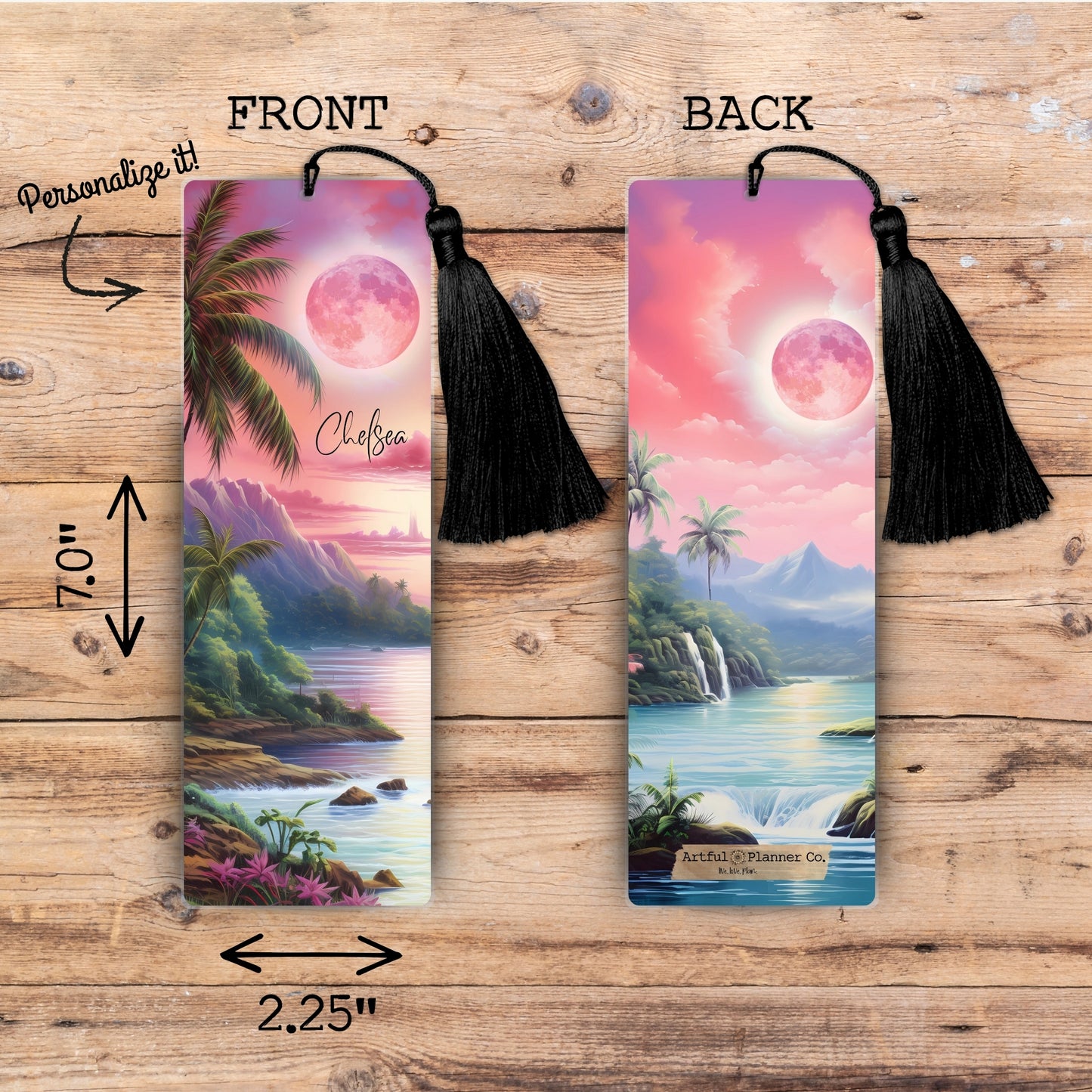 Tropical Moon Personalized Bookmark