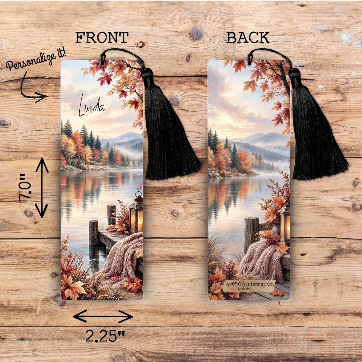 Autumn Reflections Personalized Bookmark