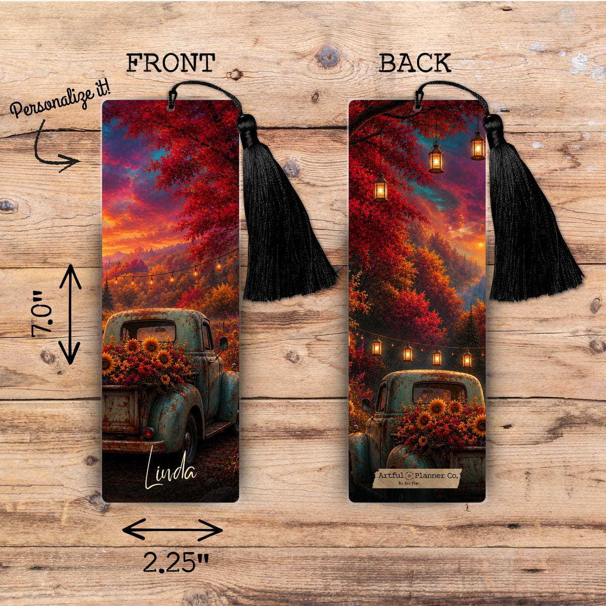 Fall Farm at Dusk Personalized Bookmark