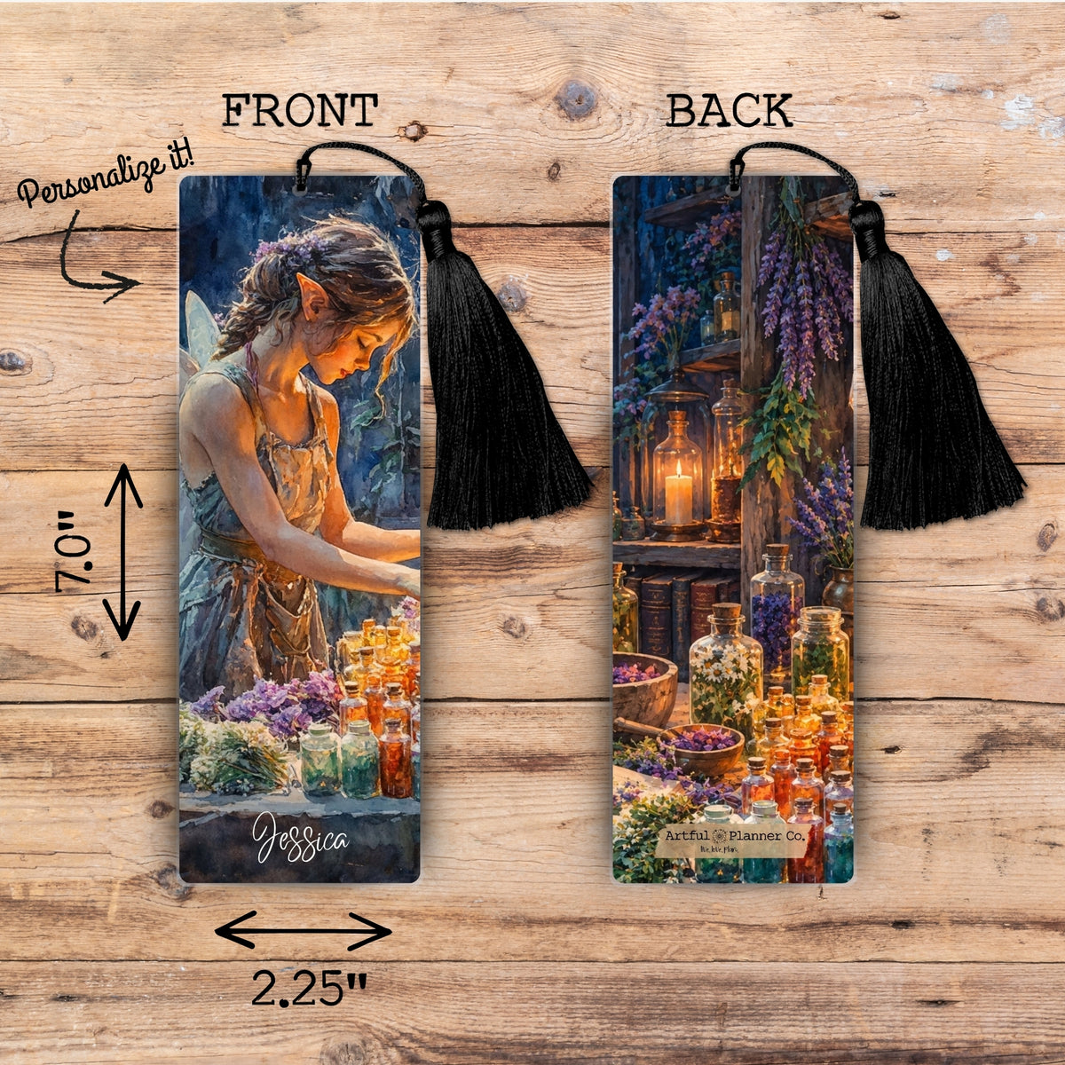 Medieval Apothecary Fairy Personalized Bookmark