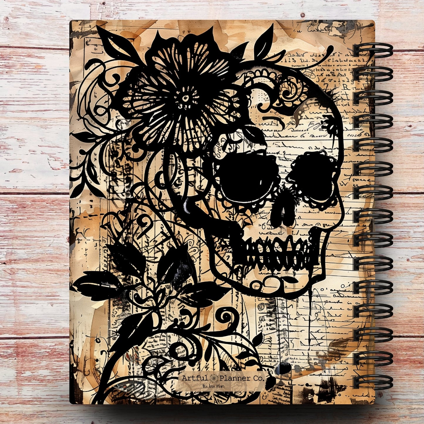 Floral Skull Custom Planner