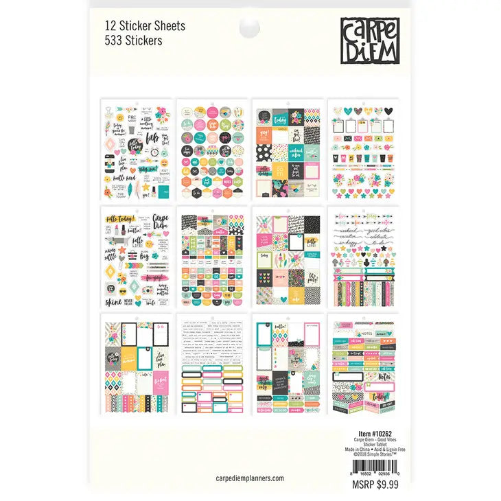 Good Vibes Sticker Tablet - Artful Planner Co.