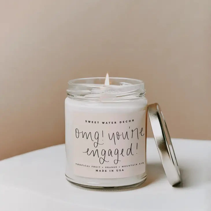 OMG! You're Engaged! Soy Candle - Clear Jar - 9 oz - Artful Planner Co.