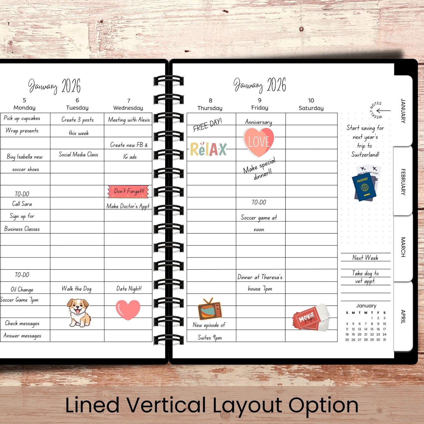 Dark Fall Moon Custom Planner