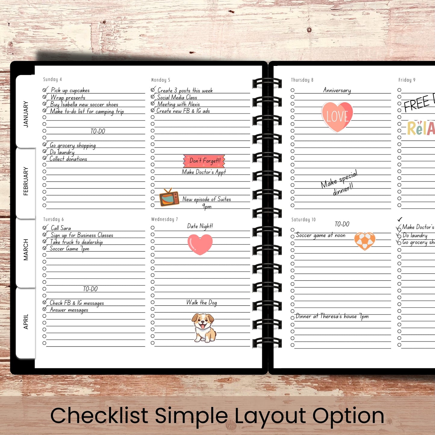 Retro Peony Custom Planner