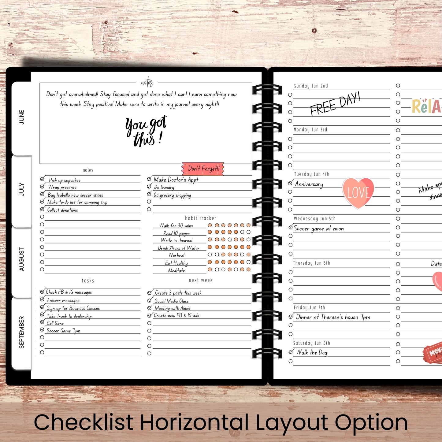 Moon Blossoms Custom Planner