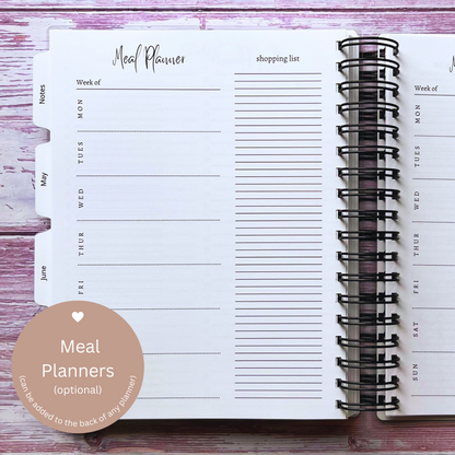 Pink Poinsettia Custom Planner