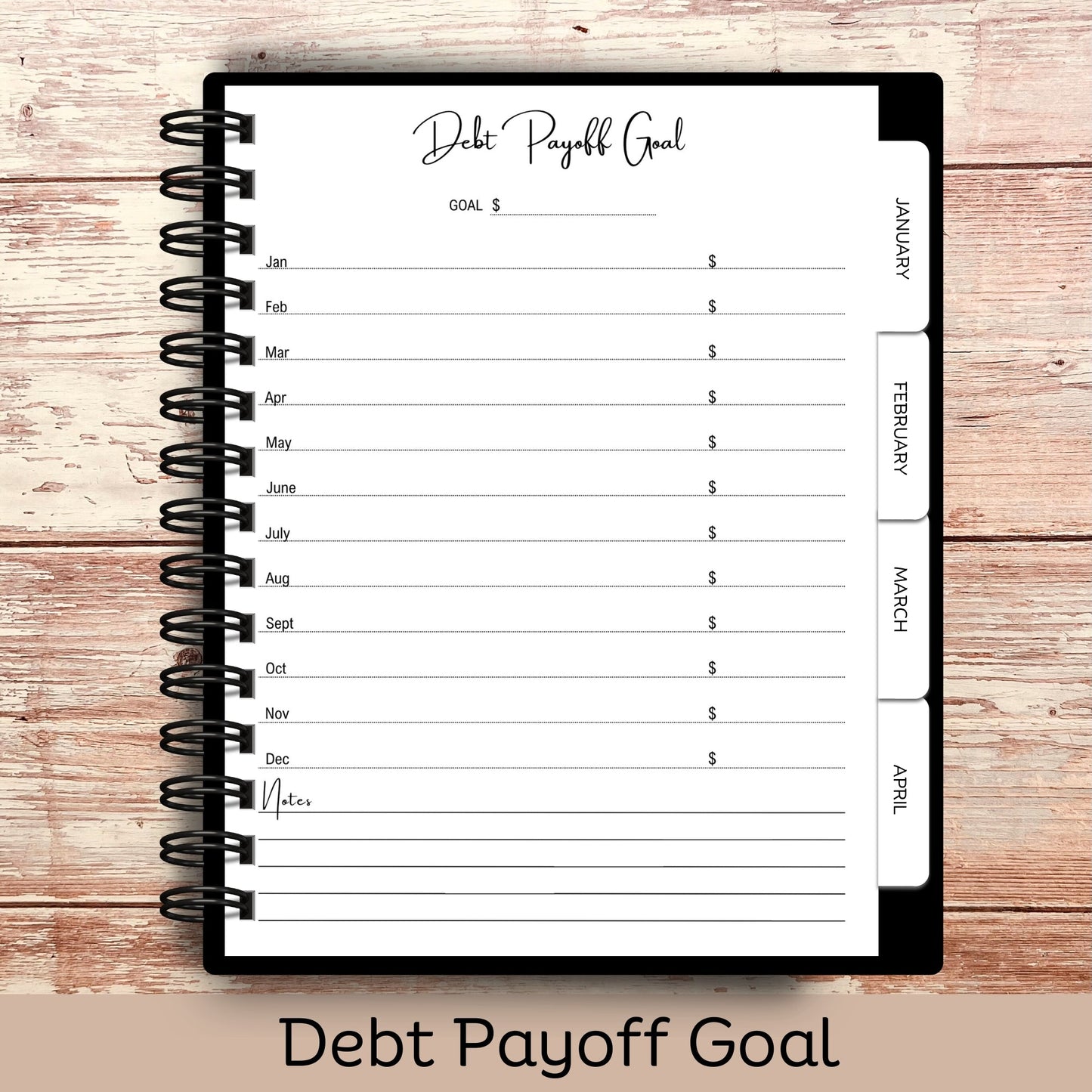 Custom Budget Planner - Black Striped