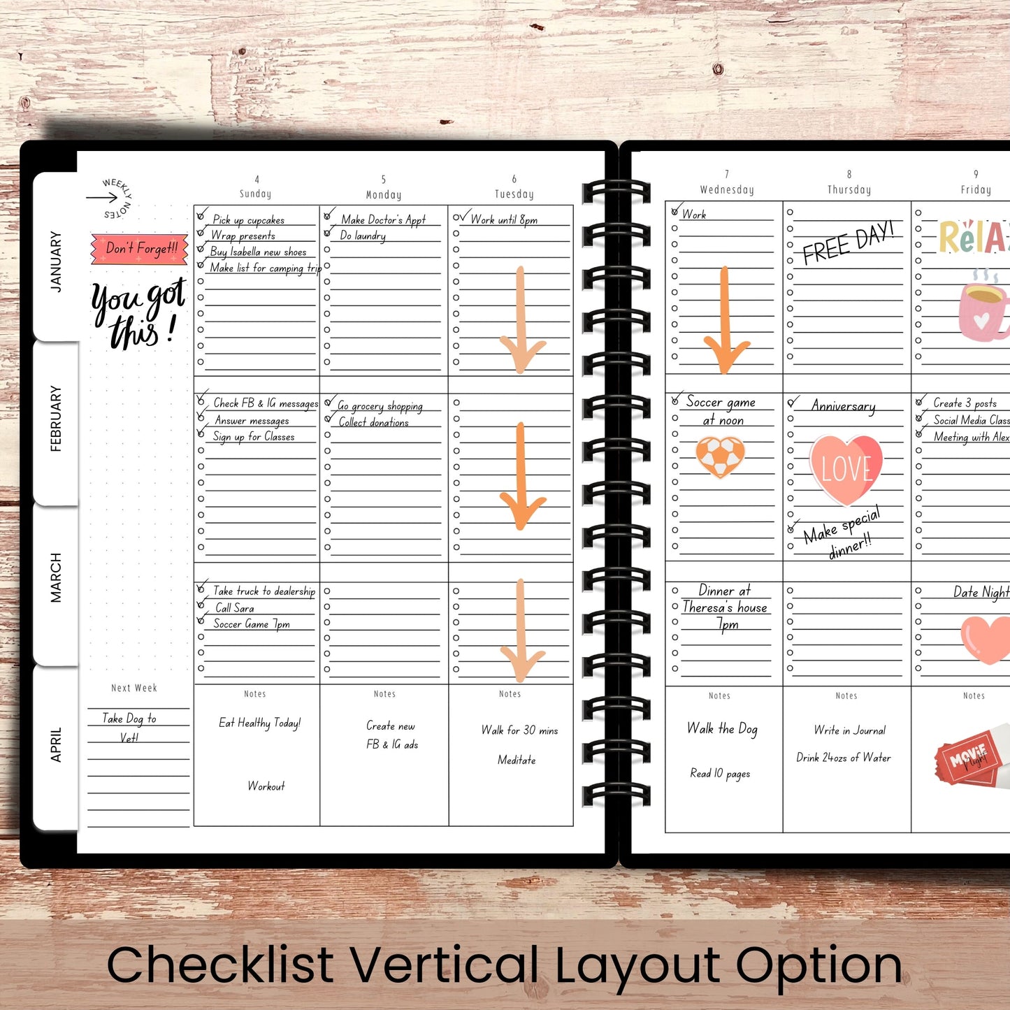 Abstract Rainbow Moon Custom Planner
