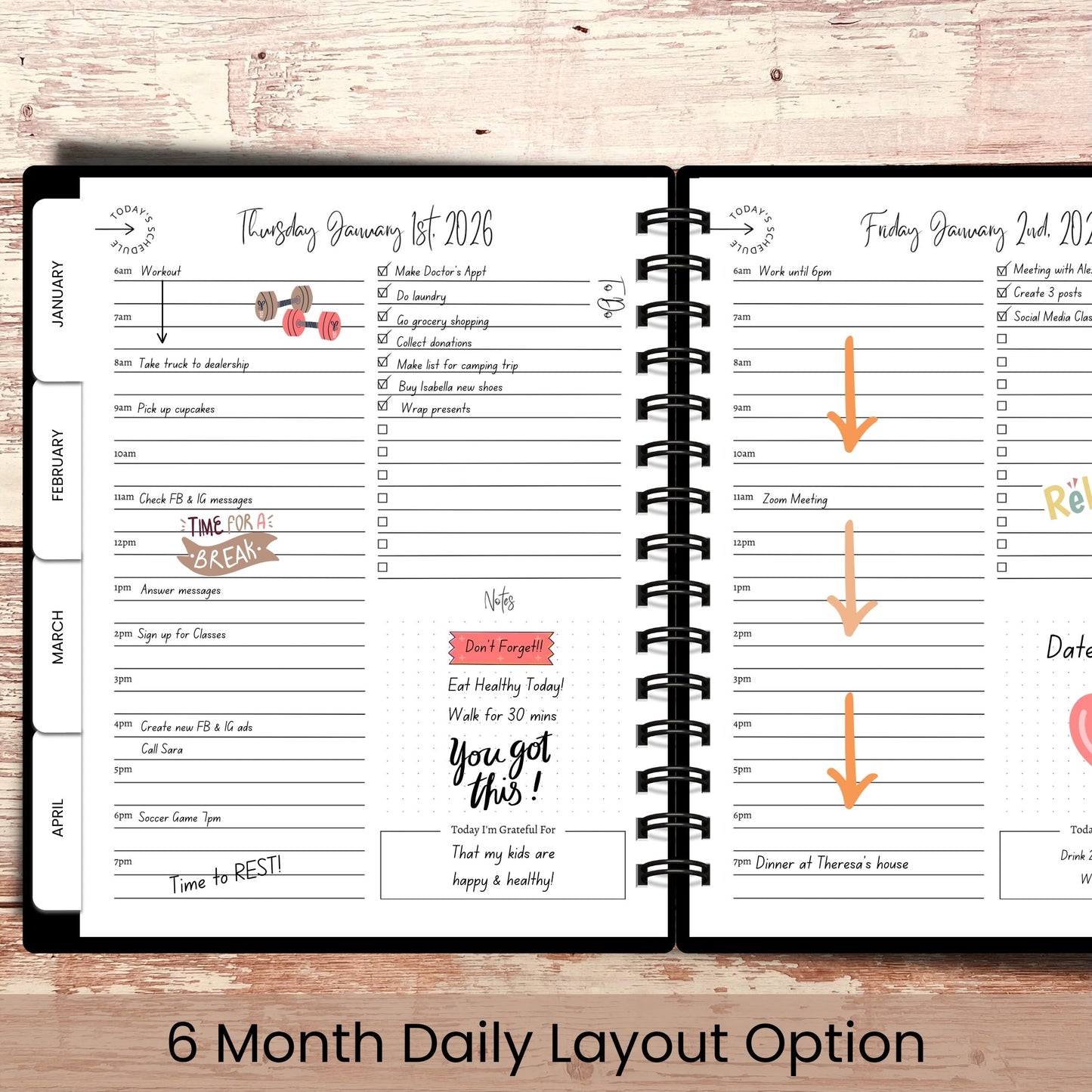 Abstract Rainbow Moon Custom Planner