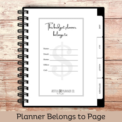 Custom Budget Planner - Black & Gold