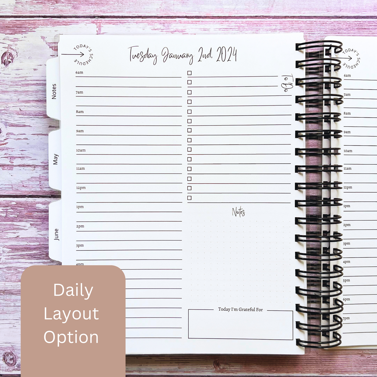 Personalized 6 Month Daily Planner | Bohemian Floral Skull
