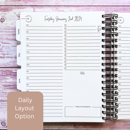 Personalized 6 Month Daily Planner | Faith Butterflies
