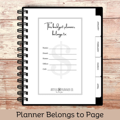Custom Budget Planner - Black Striped