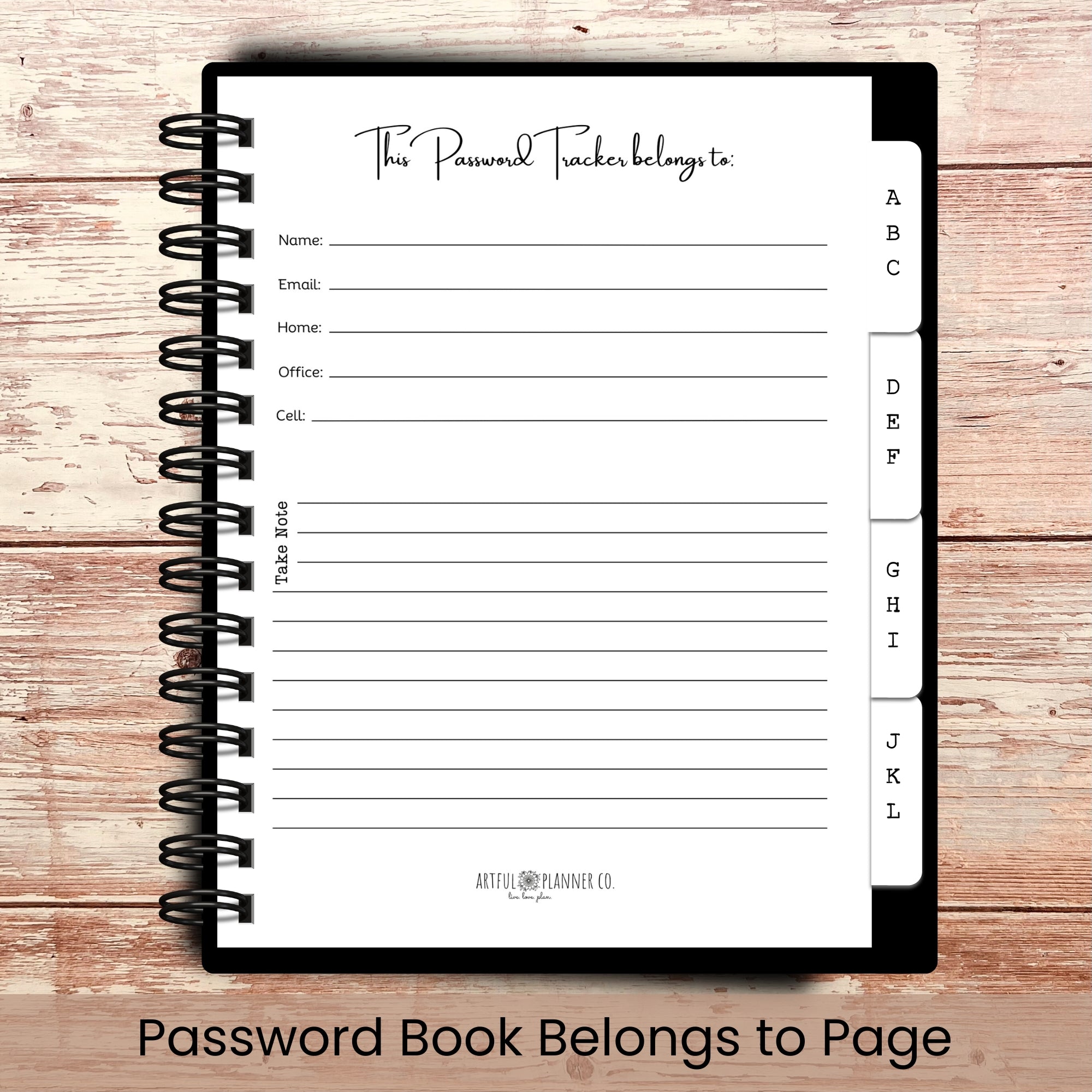 Custom Password Log Books, Personalized & Organized – Artful Planner Co.
