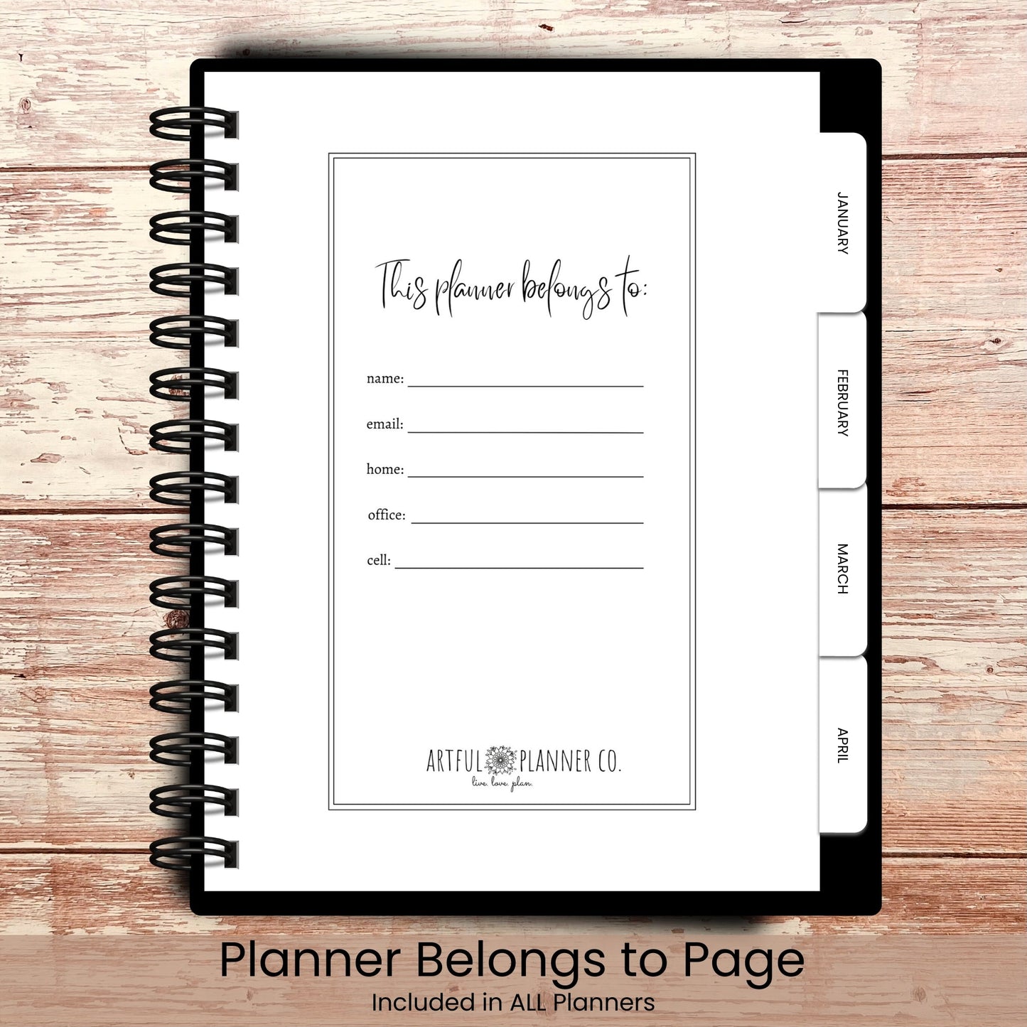 Abstract Rainbow Moon Custom Planner