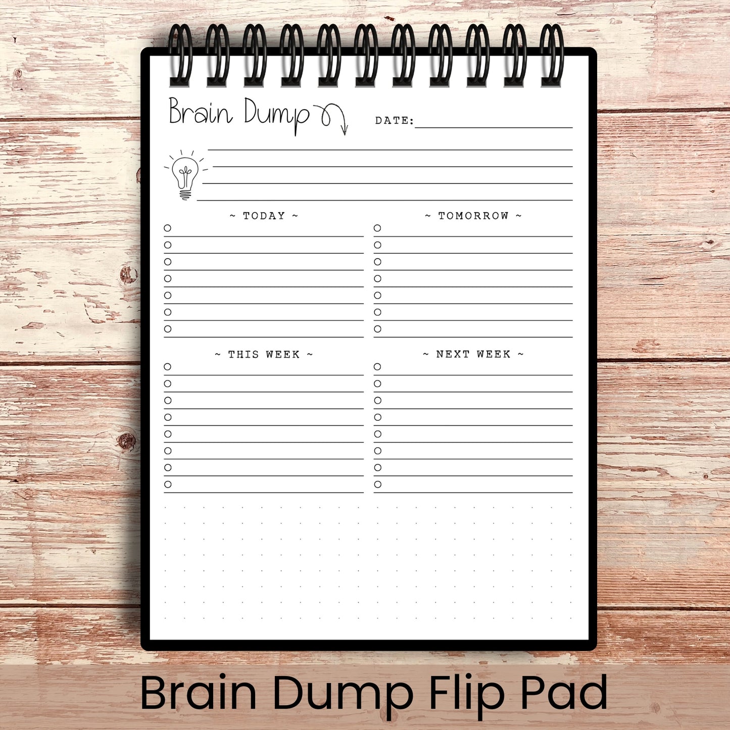 Personalized Brain Dump Flip Pad | Choose Your Cover