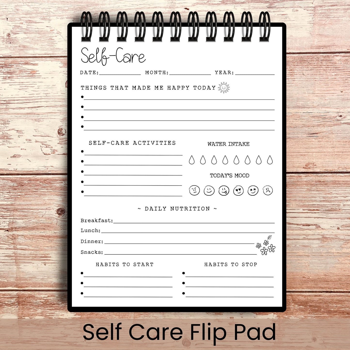 Personalized Self Care Flip Pad | Choose Your Cover