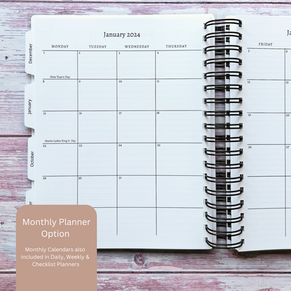 Personalized 6 Month Daily Planner | Gothic Roses