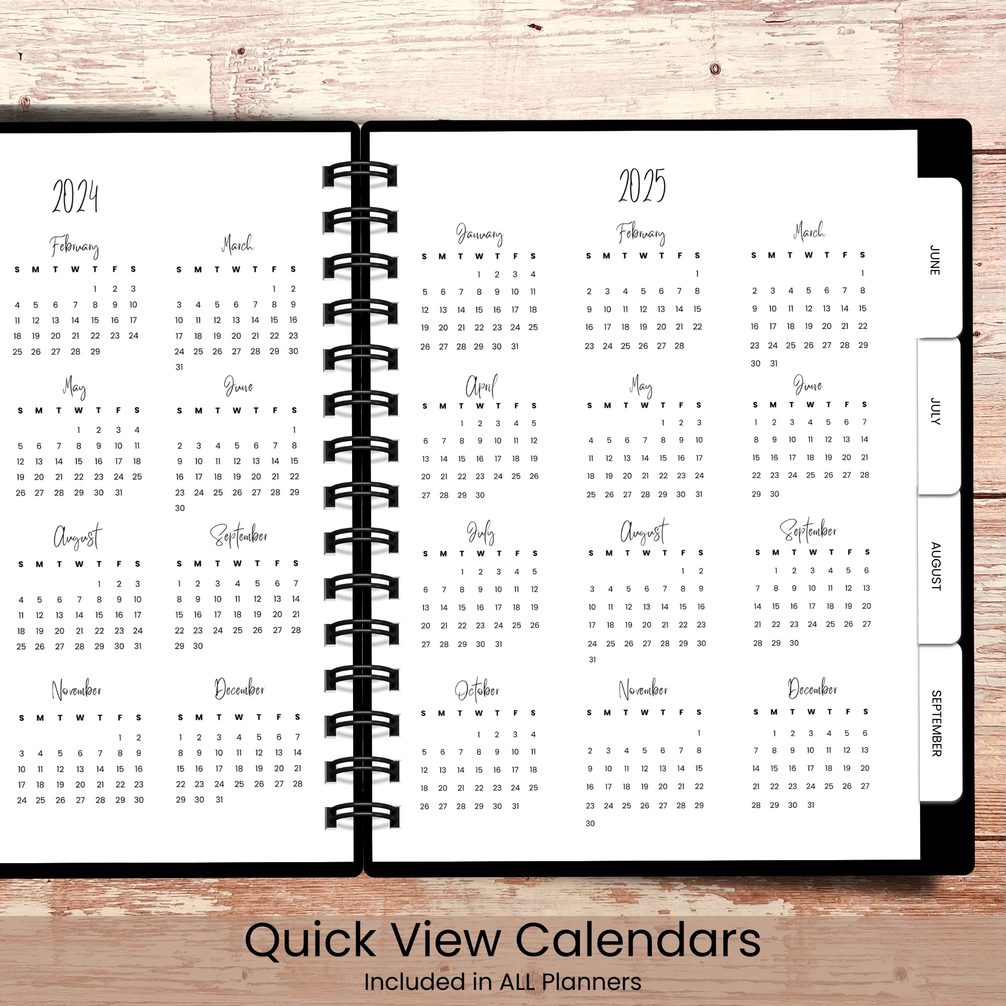 Custom Monthly Grid Planner | 24 Month Planner | Monthly Calendar | Personalized Planning Gift | Gifts for Mom | buy Succulent Coffee Quote