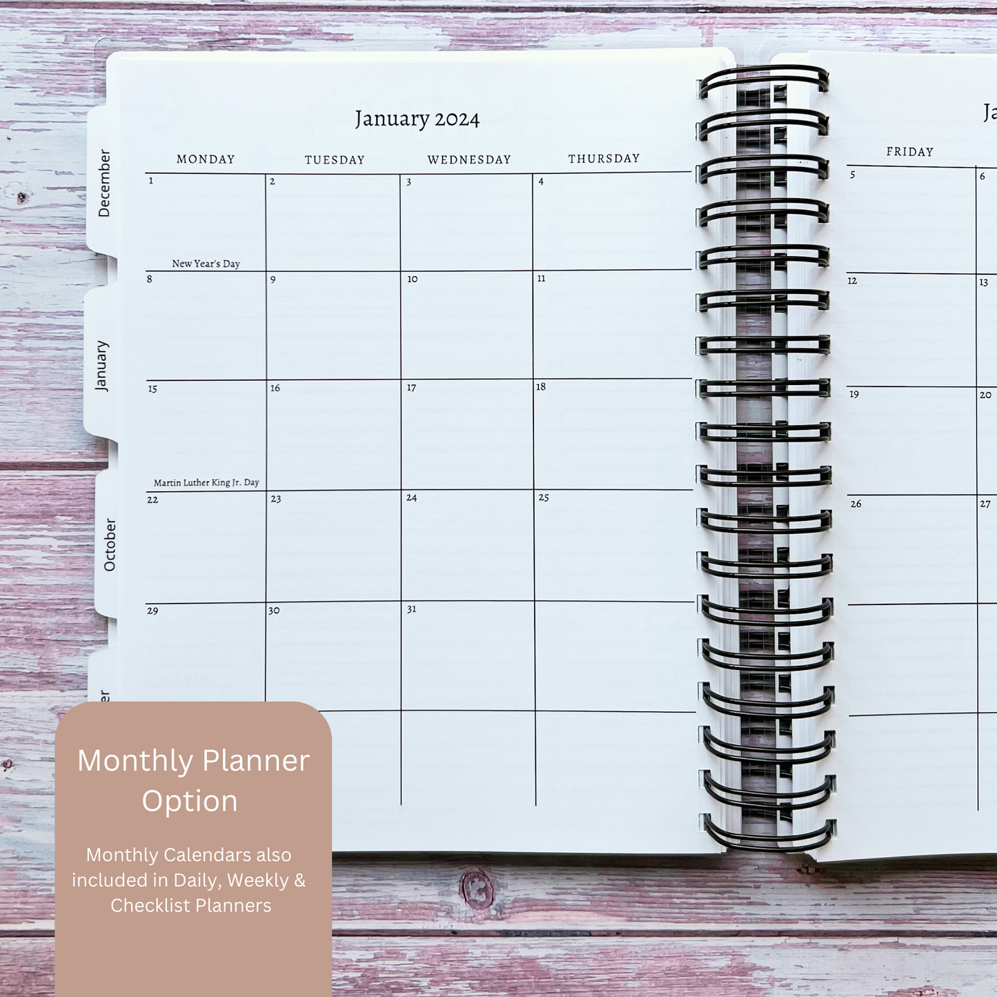 Personalized Monthly Planner - Gothic Roses