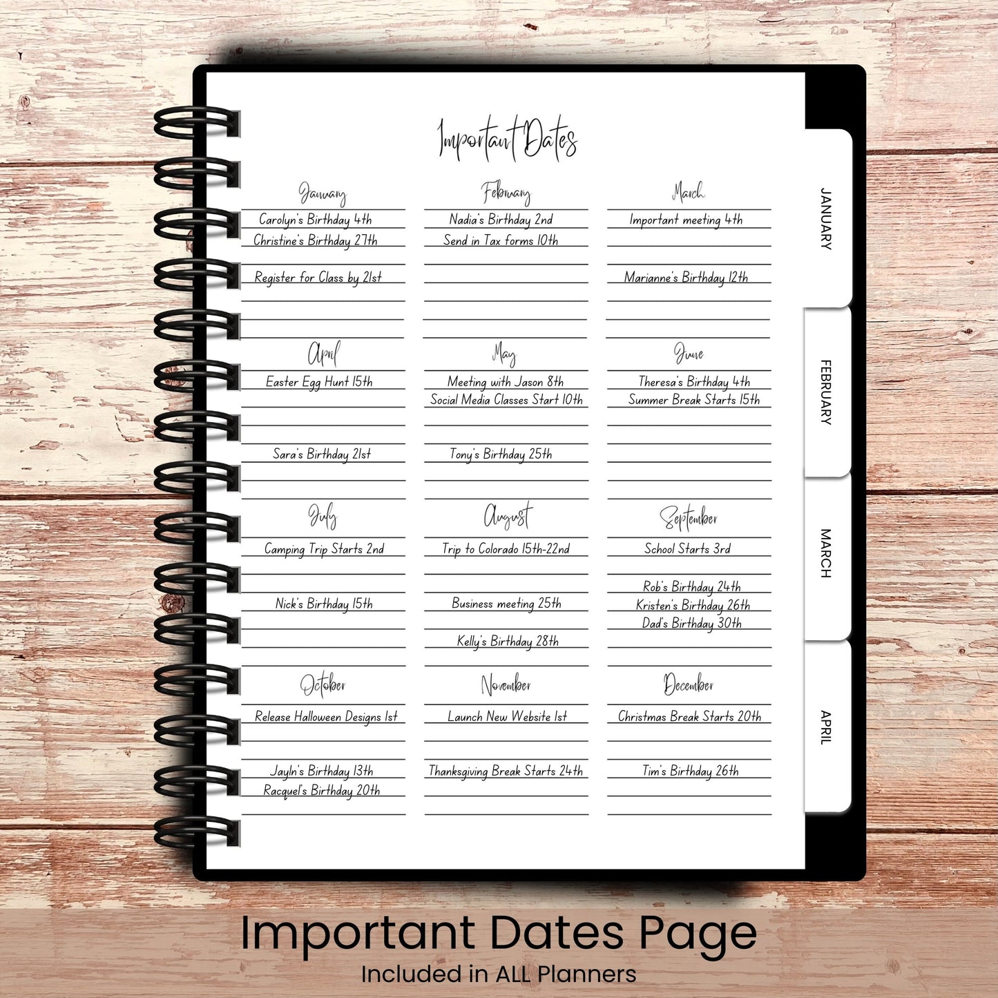 Abstract Rainbow Moon Custom Planner