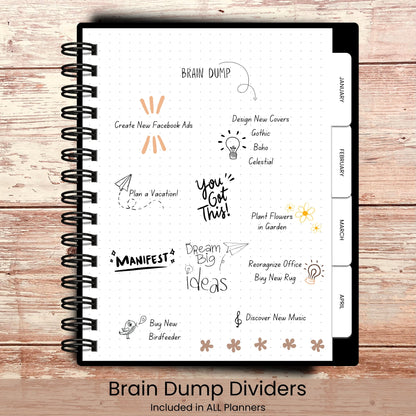 Abstract Rainbow Moon Custom Planner
