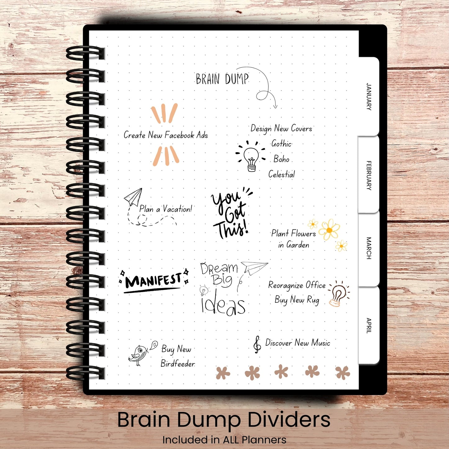 Autumn Wildflowers Custom Planner