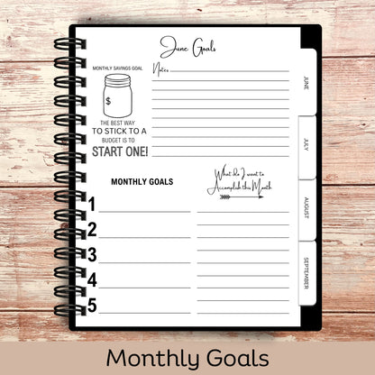 Custom Budget Planner - Black Striped