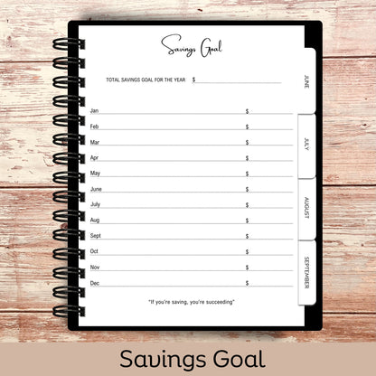 Custom Budget Planner - Black Striped