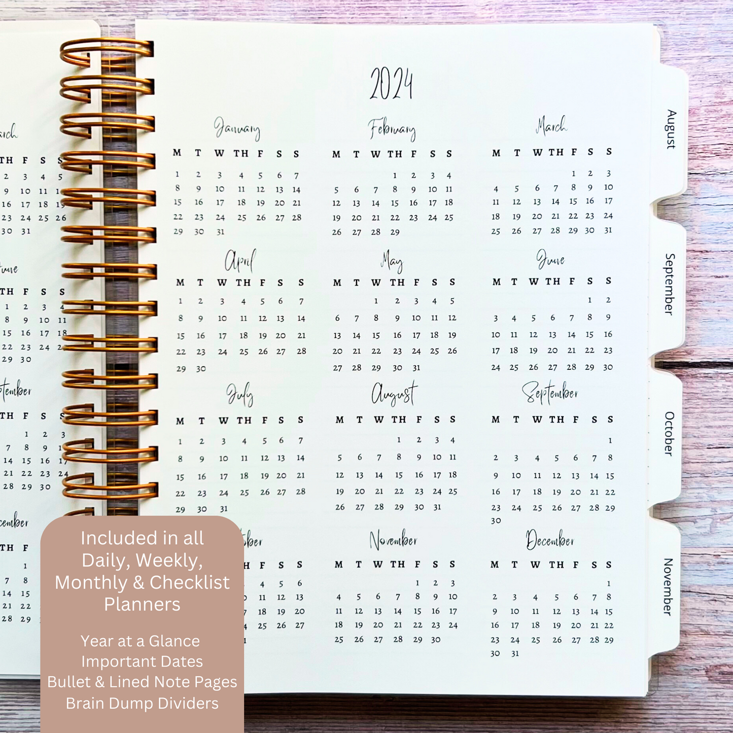 Personalized 6 Month Daily Planner | Hummingbird Tropical Garden