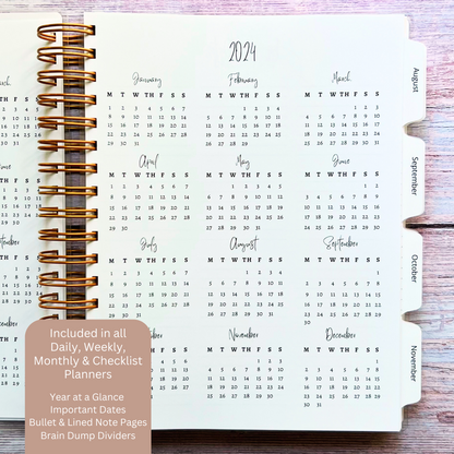 Personalized Monthly Planner - Boho Flowers