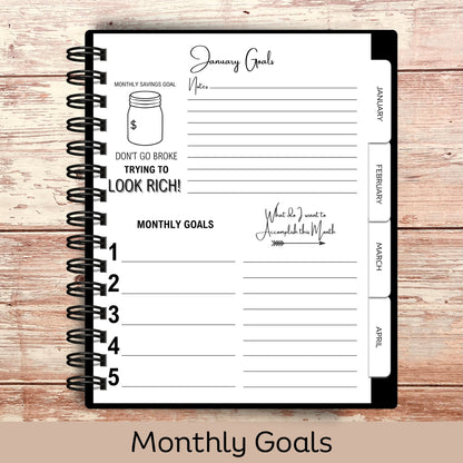 Custom Budget Planner - Black Striped