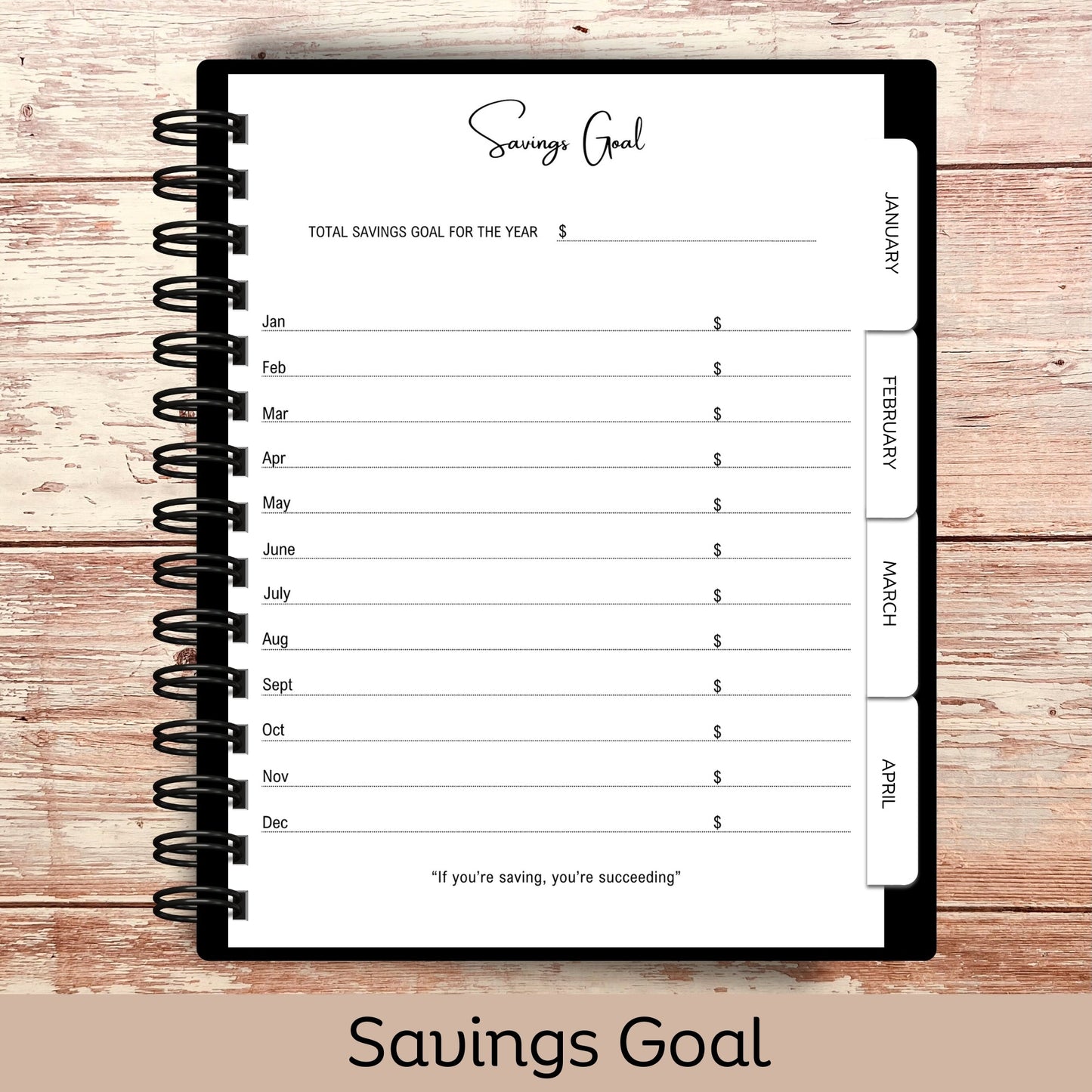 Custom Budget Planner - Black Striped