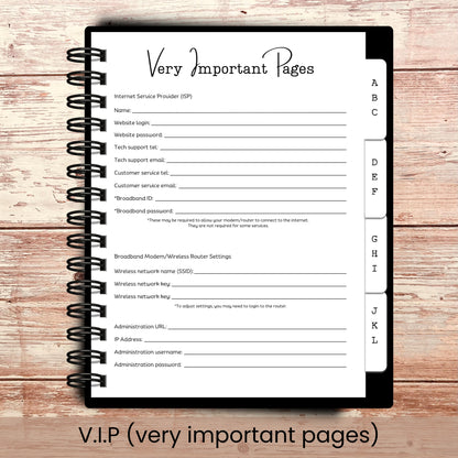 Personalized Password Log Book