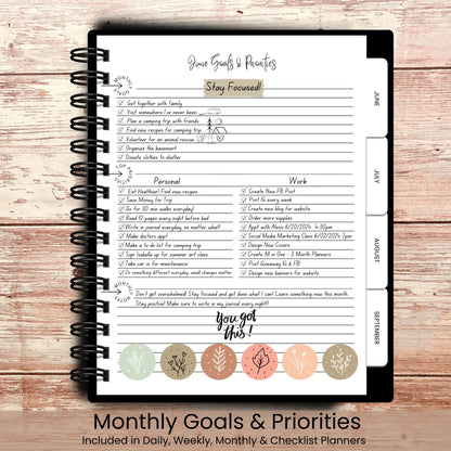 Midnight Daisies Custom Planner