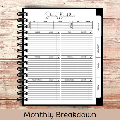 Custom Budget Planner - Amber Hearts