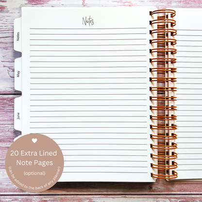Personalized Monthly Planner - Boho Flowers