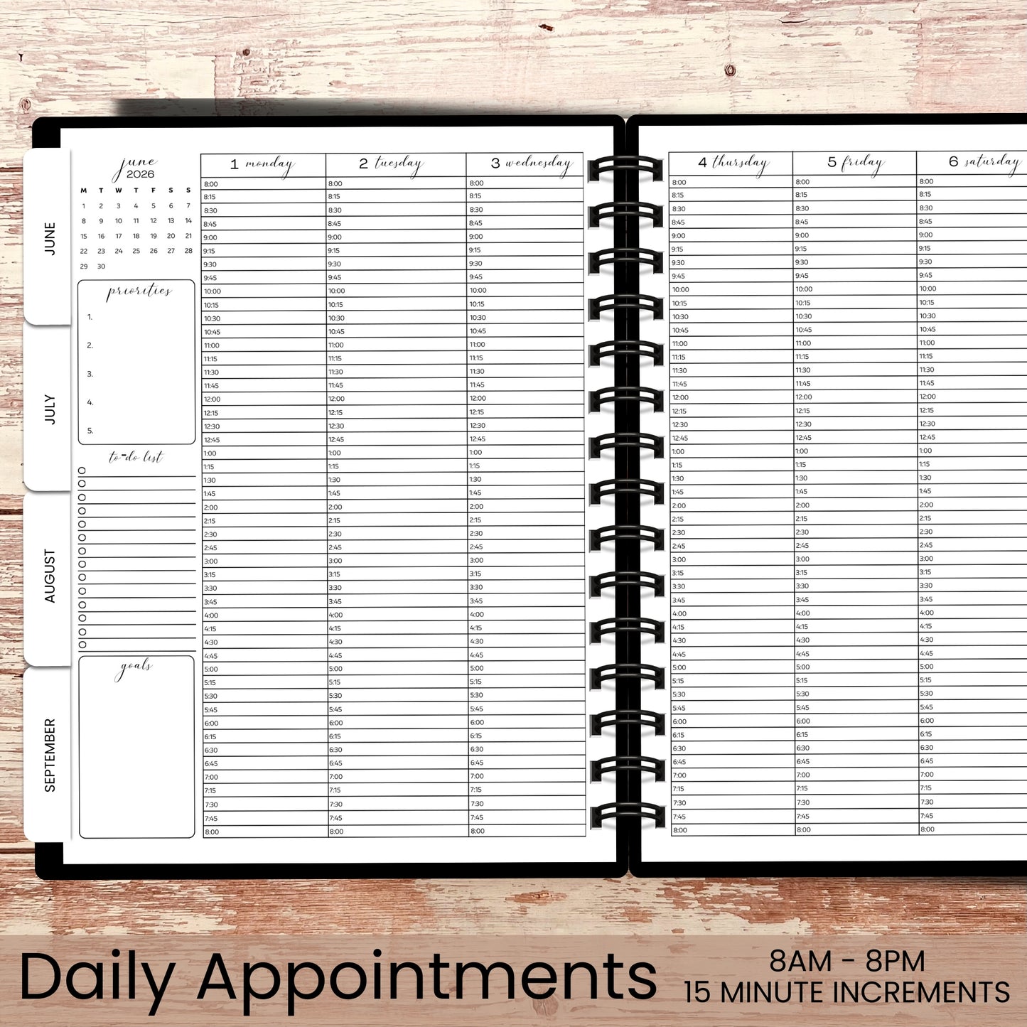 Custom Daily Appointment Book - Choose Your Cover