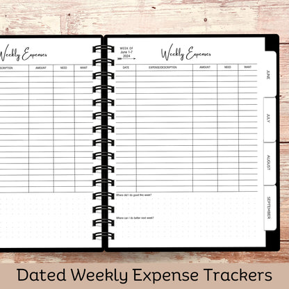 Custom Budget Planner - Black Striped