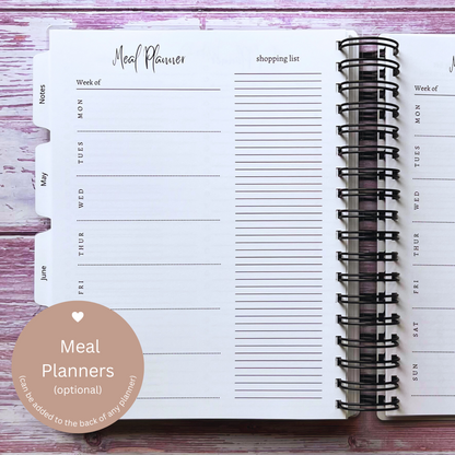 Personalized Monthly Planner - Celestial Black Cats