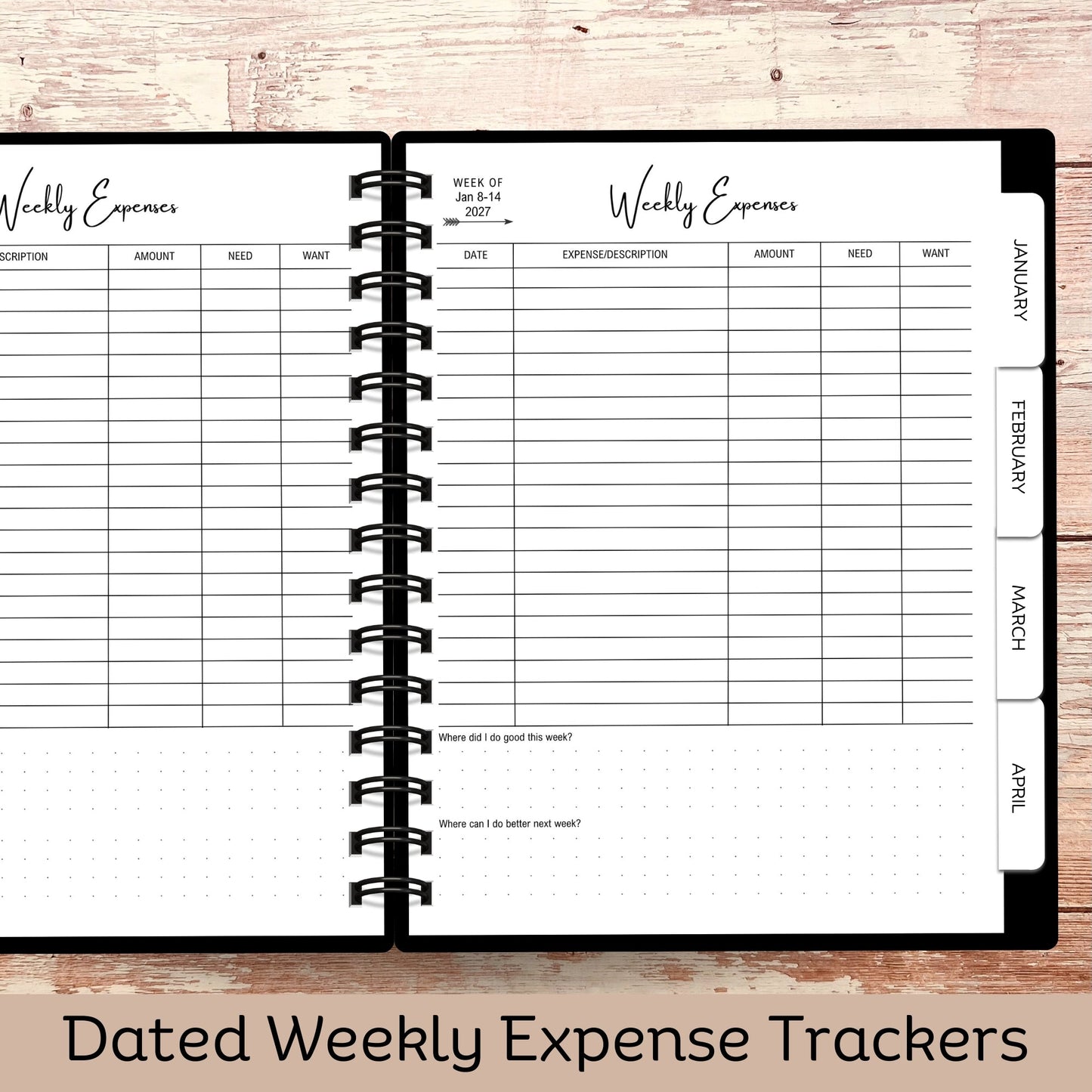 Custom Budget Planner - Amber Hearts