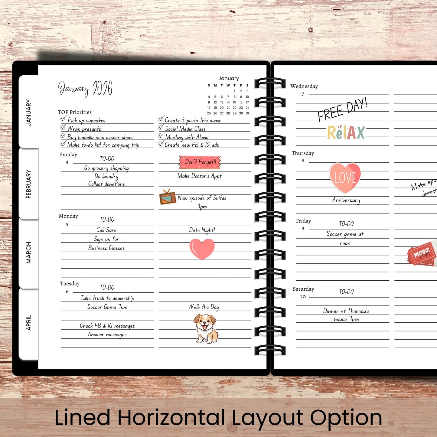 Dark Fall Moon Custom Planner
