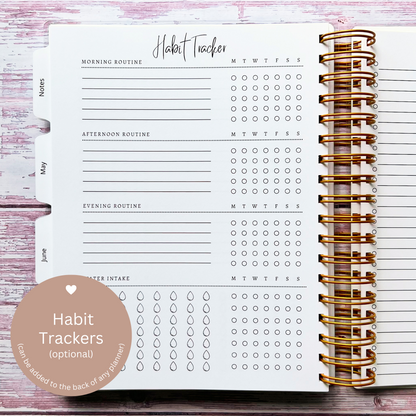 Personalized 6 Month Daily Planner | Ethereal Hummingbird Garden